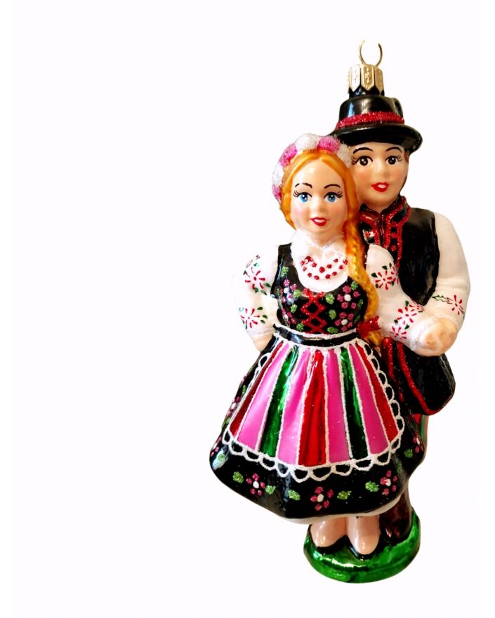 OZDOBA ŚWIĄTECZNA - ZAWIESZKA BOMBKA - PARA ŁOWICKA