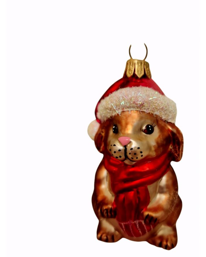 OZDOBA ŚWIĄTECZNA - ZAWIESZKA BOMBKA ZAJĄC KRÓLIK W CZAPCE