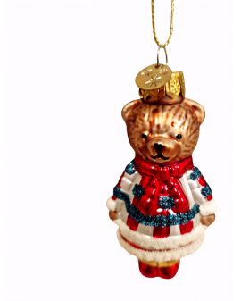 OZDOBA ŚWIĄTECZNA - ZAWIESZKA BOMBKA MIŚ MISIOWA W UBRANKU model I