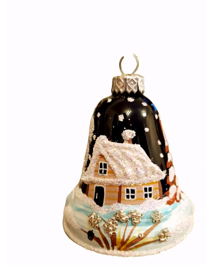 OZDOBA ŚWIĄTECZNA - ZAWIESZKA BOMBKA DZWONEK czarny model III