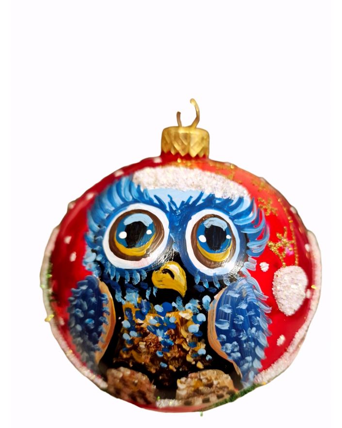 OZDOBA ŚWIĄTECZNA - ŚREDNIA BOMBKA 100 mm SOWA model Ia