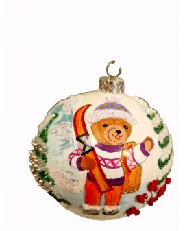 OZDOBA ŚWIĄTECZNA - ŚREDNIA BOMBKA 100 mm MIŚ USZATEK model IIa