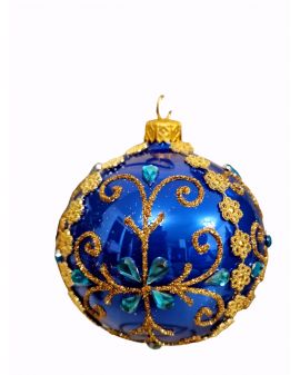 OZDOBA ŚWIĄTECZNA - ŚREDNIA BOMBKA 100 mm ORNAMENT model VII