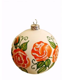 OZDOBA ŚWIĄTECZNA - ŚREDNIA BOMBKA 100 mm FLORA kwiaty model IVa