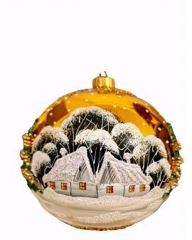 OZDOBA ŚWIĄTECZNA - DUŻA BOMBKA 150 mm PEJZAŻ model XXb