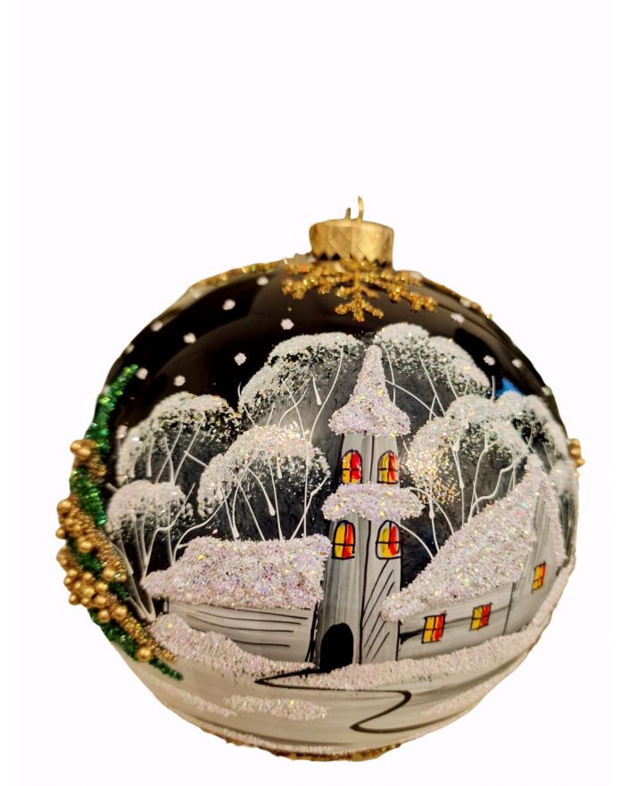 OZDOBA ŚWIĄTECZNA - DUŻA BOMBKA 150 mm PEJZAŻ model XIXb