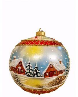 OZDOBA ŚWIĄTECZNA - DUŻA BOMBKA 150 mm PEJZAŻ model XXI