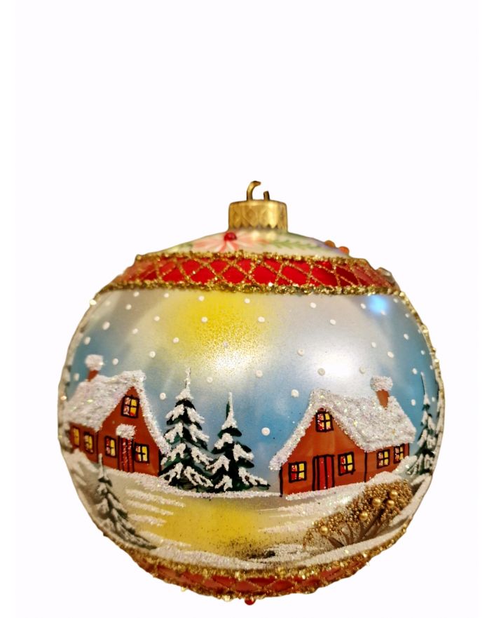 OZDOBA ŚWIĄTECZNA - DUŻA BOMBKA 150 mm PEJZAŻ model XXI