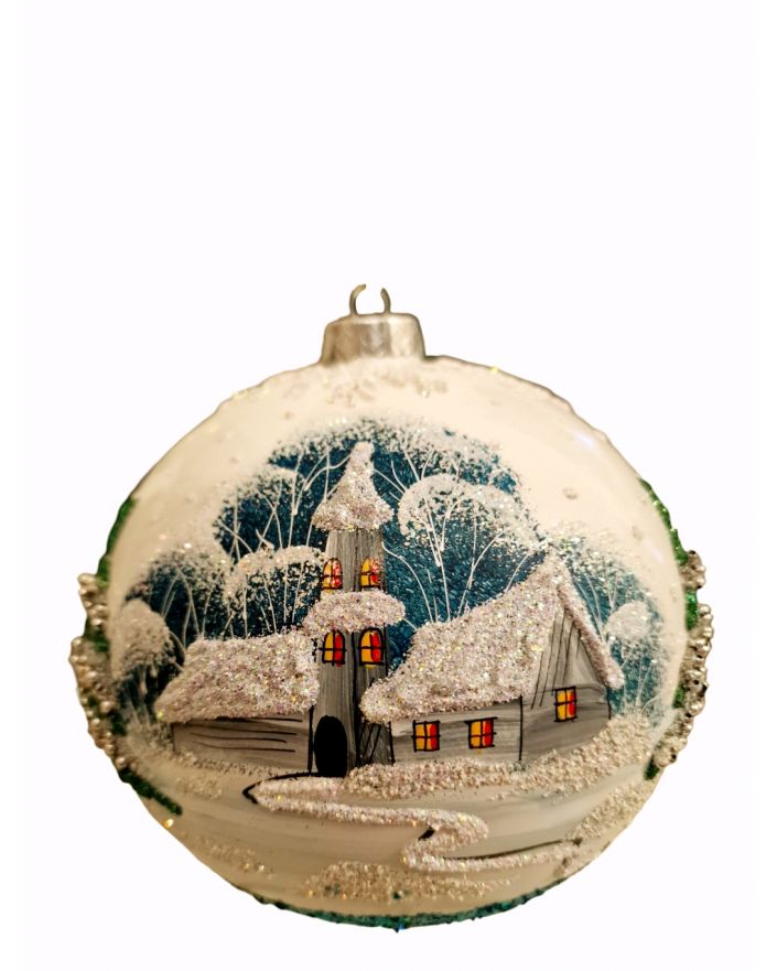 OZDOBA ŚWIĄTECZNA - DUŻA BOMBKA 150 mm PEJZAŻ model IIId