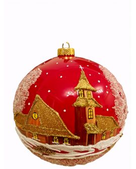 OZDOBA ŚWIĄTECZNA - DUŻA BOMBKA 150 mm PEJZAŻ model IIi