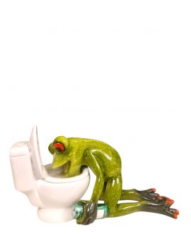 FIGURA CERAMICZNA - ŻABA ŻABKA z kibelkiem model II