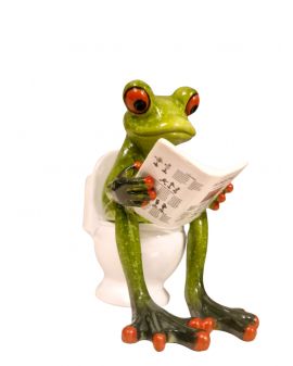 FIGURA CERAMICZNA - ŻABA ŻABKA na kibelku model III