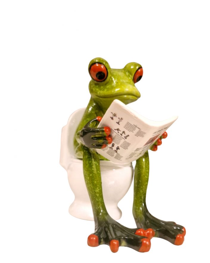 FIGURA CERAMICZNA - ŻABA ŻABKA na kibelku model III