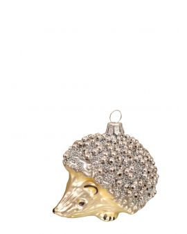 OZDOBA ŚWIĄTECZNA - ZAWIESZKA BOMBKA - MAŁY JEŻ JEŻYK srebrny