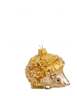 OZDOBA ŚWIĄTECZNA - ZAWIESZKA BOMBKA - MAŁY JEŻ JEŻYK złoty