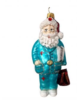 OZDOBA ŚWIĄTECZNA - ZAWIESZKA BOMBKA - MIKOŁAJ LEKARZ