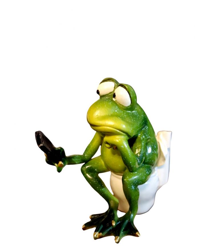 FIGURA CERAMICZNA - ŻABA ŻABKA na kibelku model IV