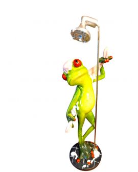 FIGURA CERAMICZNA - ŻABA ŻABKA pod prysznicem model I