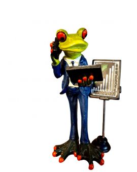 FIGURA CERAMICZNA - ŻABA ŻABKA ANALITYK KORPO MAKLER