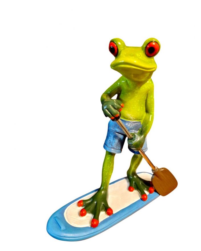 FIGURA CERAMICZNA - ŻABA ŻABKA NA SŁUPIE / PŁYWJĄCA