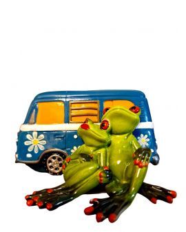 FIGURA CERAMICZNA - ŻABA / ŻABKA zakochana para z busem