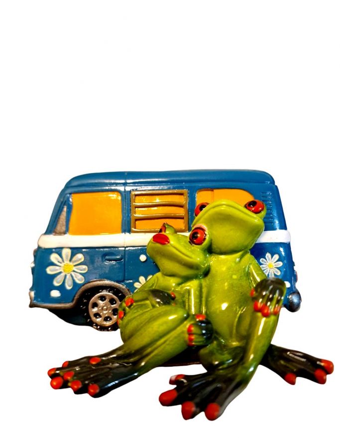 FIGURA CERAMICZNA - ŻABA / ŻABKA zakochana para z busem