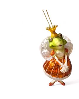 OZDOBA ŚWIĄTECZNA - ZAWIESZKA BOMBKA - ŻABA KRÓLEWNA