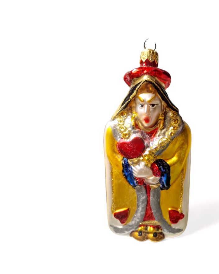 OZDOBA ŚWIĄTECZNA - ZAWIESZKA BOMBKA - KARTA DAMA KRÓLOWA - Komozja