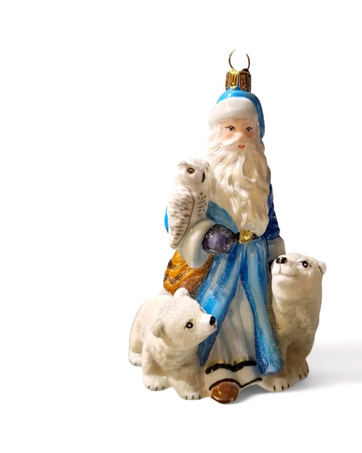 OZDOBA ŚWIĄTECZNA - BOMBKA - MIKOŁAJ Z NIEDŹWIEDZIAMI - Komozja