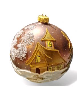 OZDOBA ŚWIĄTECZNA - DUŻA BOMBKA 150 mm PEJZAŻ model XXI