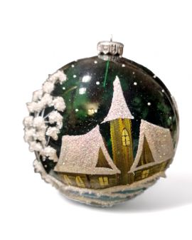 OZDOBA ŚWIĄTECZNA - DUŻA BOMBKA 150 mm PEJZAŻ model XVc