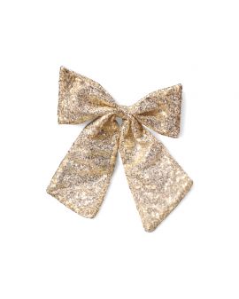 OZDOBA ŚWIĄTECZNA - ŚWIĄTECZNA KOKARDA beżowo-złota model II