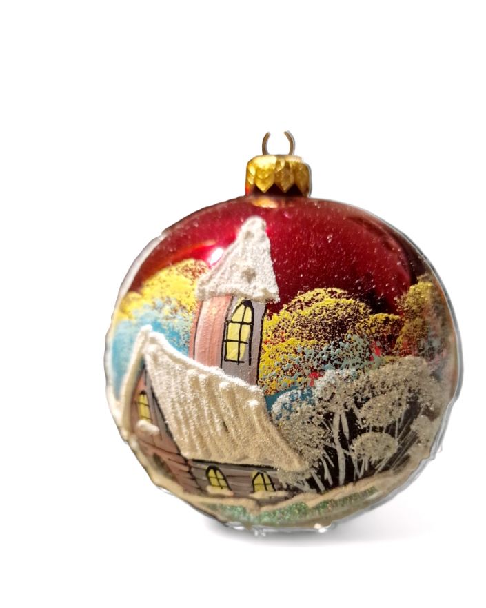 OZDOBA ŚWIĄTECZNA - DUŻA BOMBKA 120 mm PEJZAŻ model VIIId