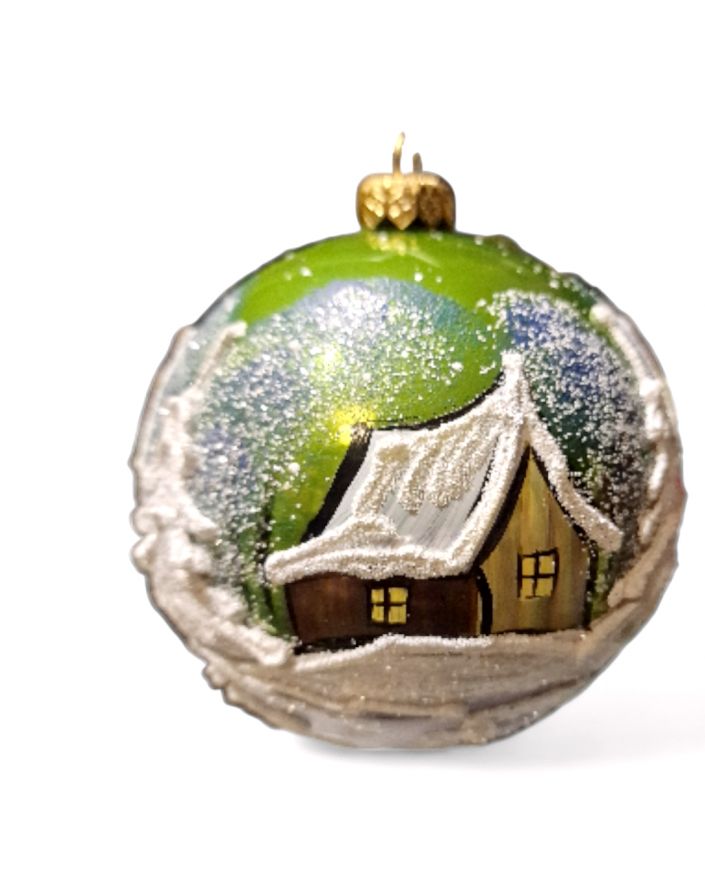 OZDOBA ŚWIĄTECZNA - DUŻA BOMBKA 120 mm PEJZAŻ model Id