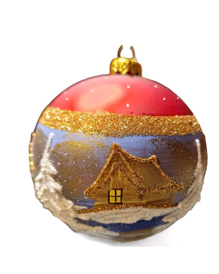 OZDOBA ŚWIĄTECZNA - DUŻA BOMBKA 120 mm PEJZAŻ model VIIIe