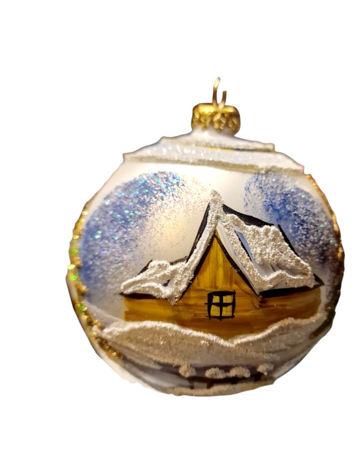 OZDOBA ŚWIĄTECZNA - DUŻA BOMBKA 120 mm PEJZAŻ model XXXIIb