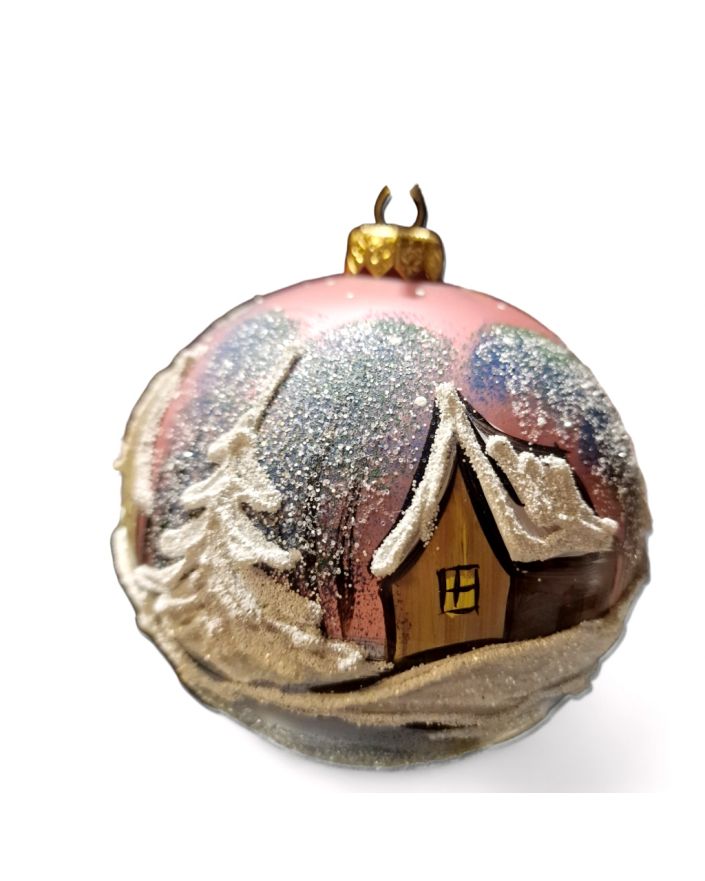 OZDOBA ŚWIĄTECZNA - DUŻA BOMBKA 120 mm PEJZAŻ model XXXIIc