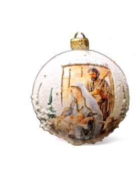 OZDOBA ŚWIĄTECZNA - DUŻA BOMBKA 120 mm decoupage SZOPKA model Va