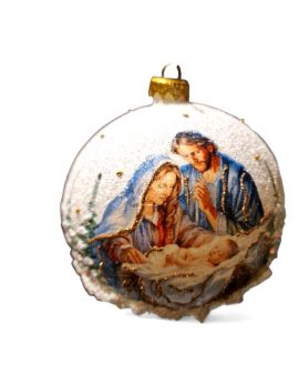 OZDOBA ŚWIĄTECZNA - DUŻA BOMBKA 120 mm decoupage SZOPKA model Vb