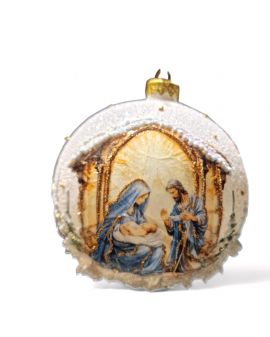 OZDOBA ŚWIĄTECZNA - DUŻA BOMBKA 120 mm decoupage SZOPKA model Vc