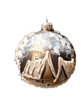 OZDOBA ŚWIĄTECZNA - ŚREDNIA BOMBKA 100 mm PEJZAŻ model VII