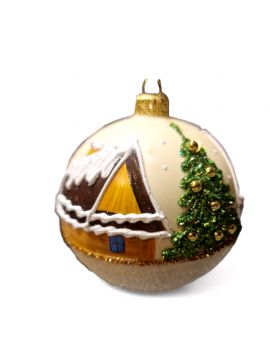 OZDOBA ŚWIĄTECZNA - ŚREDNIA BOMBKA 100 mm PEJZAŻ model X