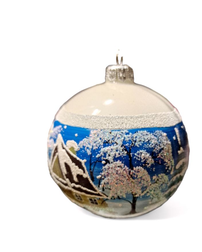 OZDOBA ŚWIĄTECZNA - ŚREDNIA BOMBKA 100 mm PEJZAŻ model XII