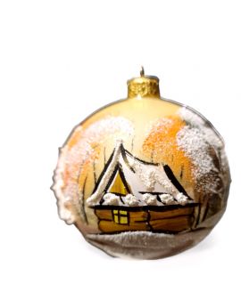 OZDOBA ŚWIĄTECZNA - ŚREDNIA BOMBKA 100 mm PEJZAŻ model IXa