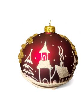 OZDOBA ŚWIĄTECZNA - ŚREDNIA BOMBKA 100 mm PEJZAŻ model XVa