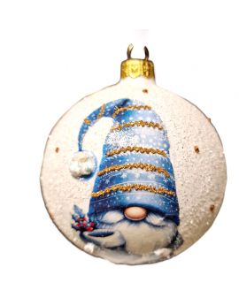 OZDOBA ŚWIĄTECZNA - DUŻA BOMBKA 100 mm DECOUPAGE JELEŃ - SKRZAT BOŻONARODZENIOWY model II