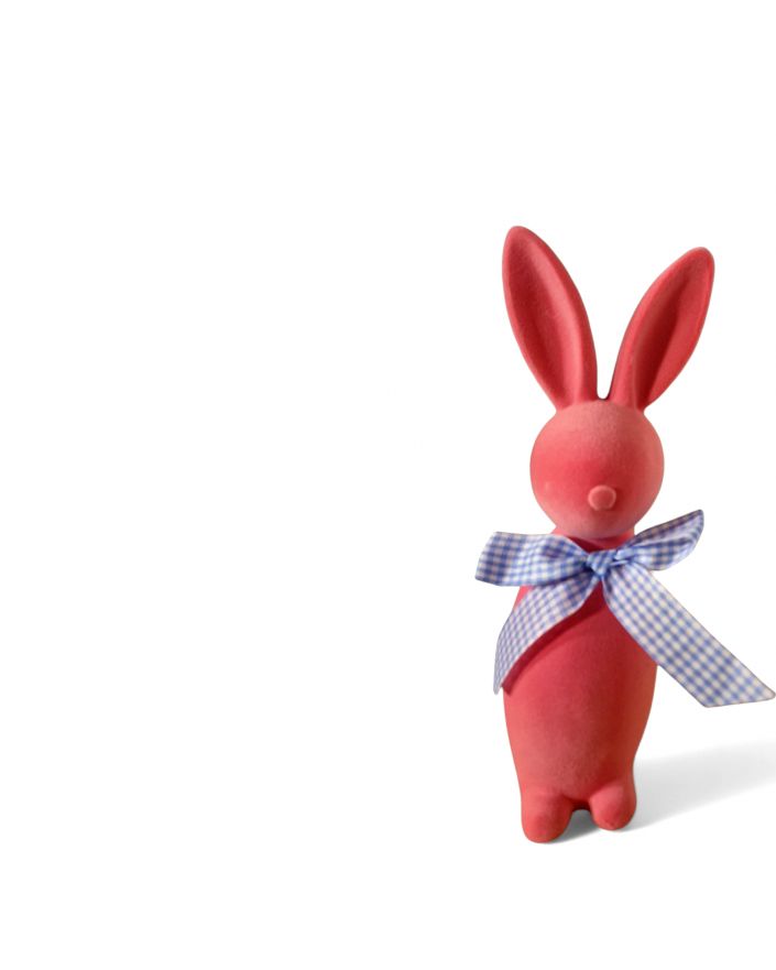 ZAJĄC KRÓLIK FLOKOWANY / WELUR model I - różowy