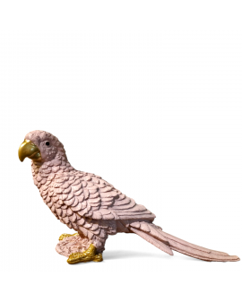 FIGURA DEKORACYNA - SIEDZĄCA RÓŻOWA PAPUGA model B