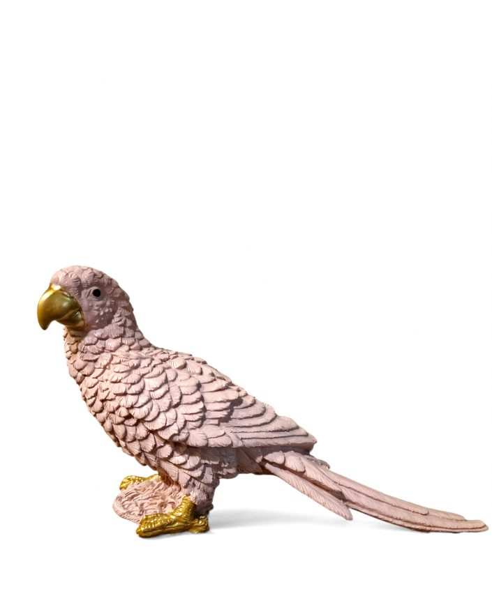 FIGURA DEKORACYNA - SIEDZĄCA RÓŻOWA PAPUGA model B