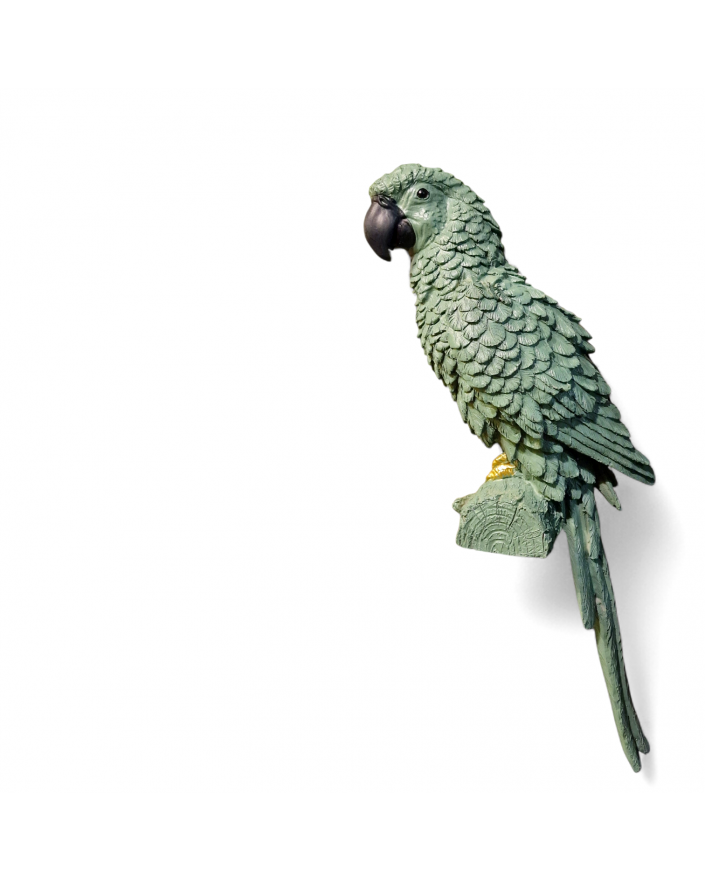 FIGURA DEKORACYNA - SIEDZĄCA ZIELONA PAPUGA model B